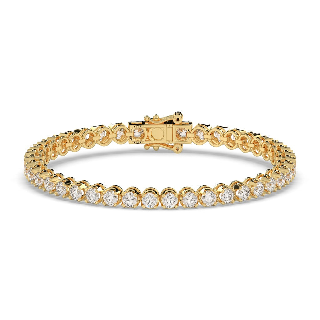 Gold & Diamond Square Cut Bracelet