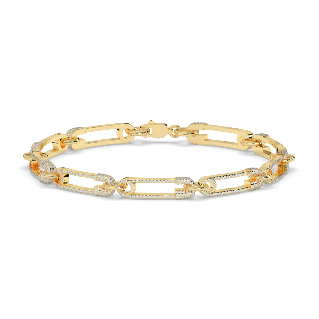 Glamorous Rectangular Chain Link Bracelet