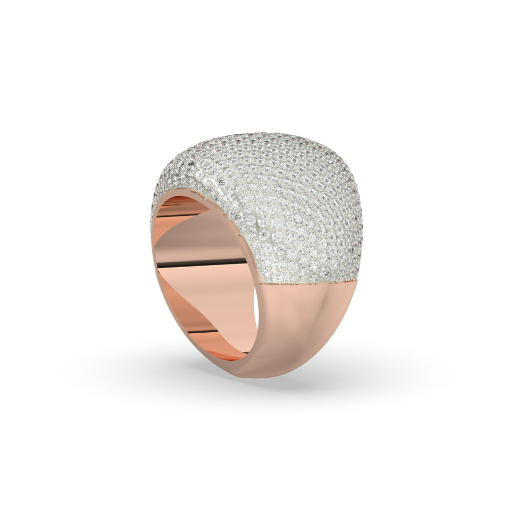 Full Pavé Dome Gold Ring