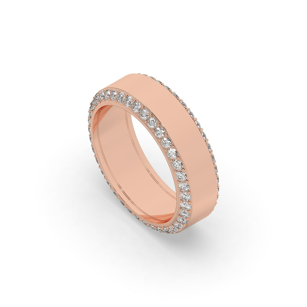Diamond Edge Gold Band Ring