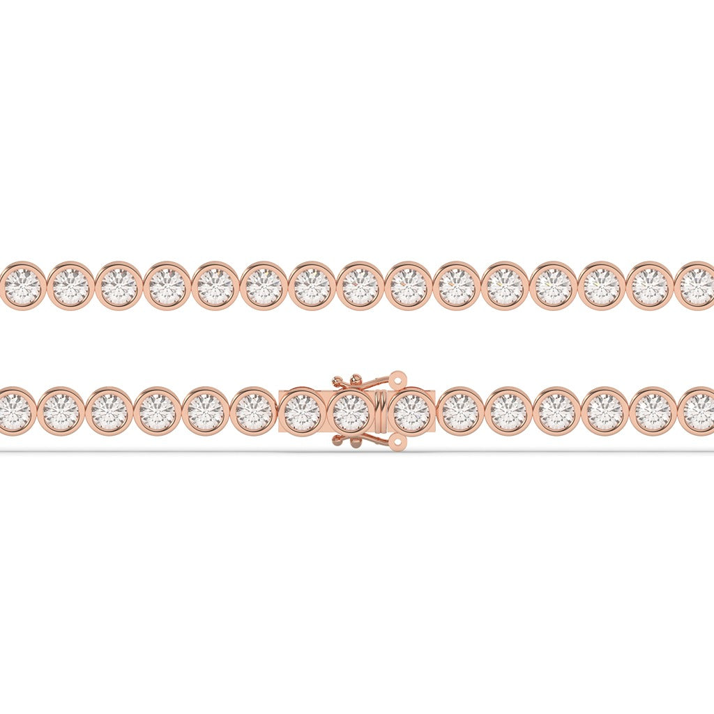 Gold Bezel Round Diamond Bracelet