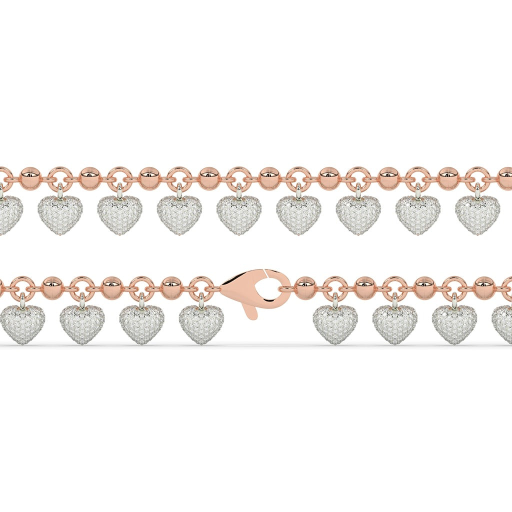 Romantic Dainty Heart Charm Bracelet