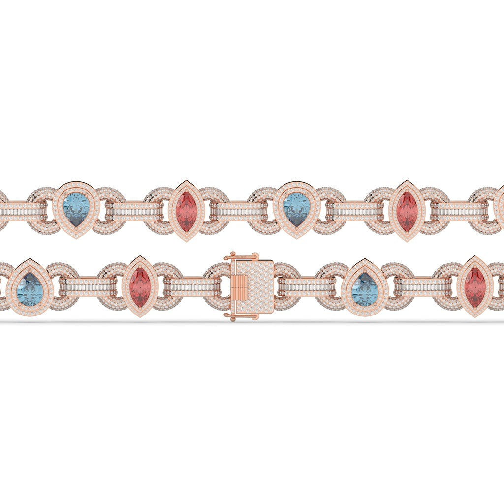 Multicolor Gemstone Luxe Link Bracelet