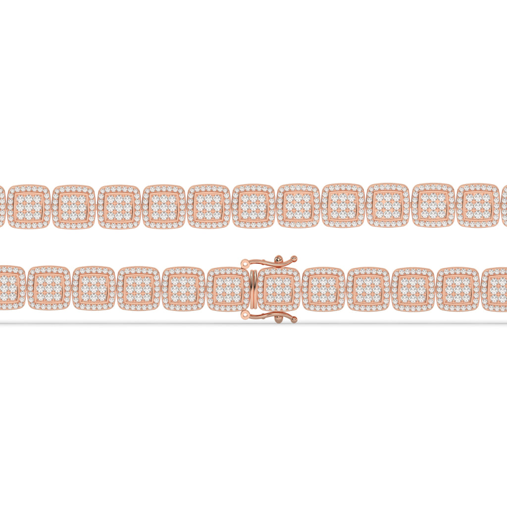Square Link Diamond Gold Bracelet