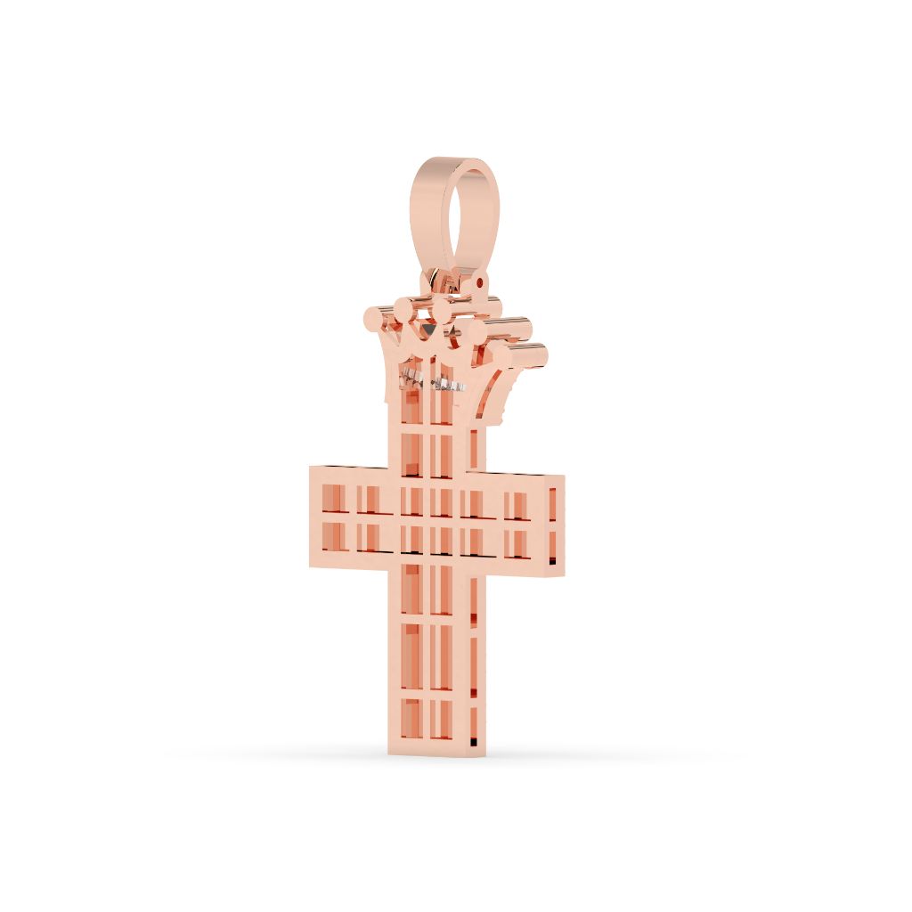 Crowned Royal Cross Diamond Pendant