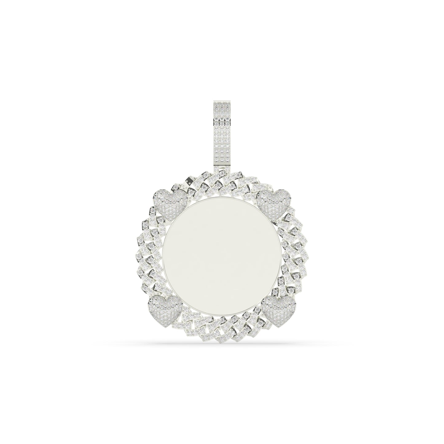 Diamond Heart Frame Gold Pendant