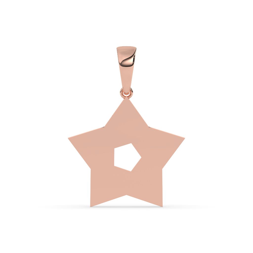 Baguette Sparkle Gold Star Pendant