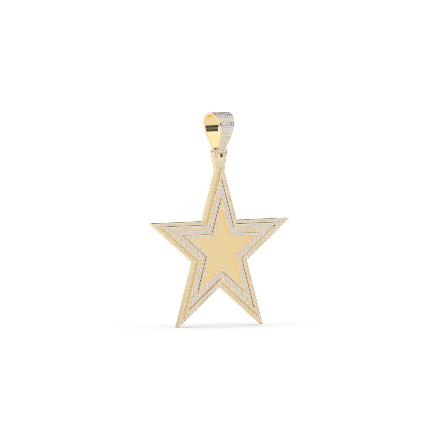 Golden Star Diamond Outline Pendant