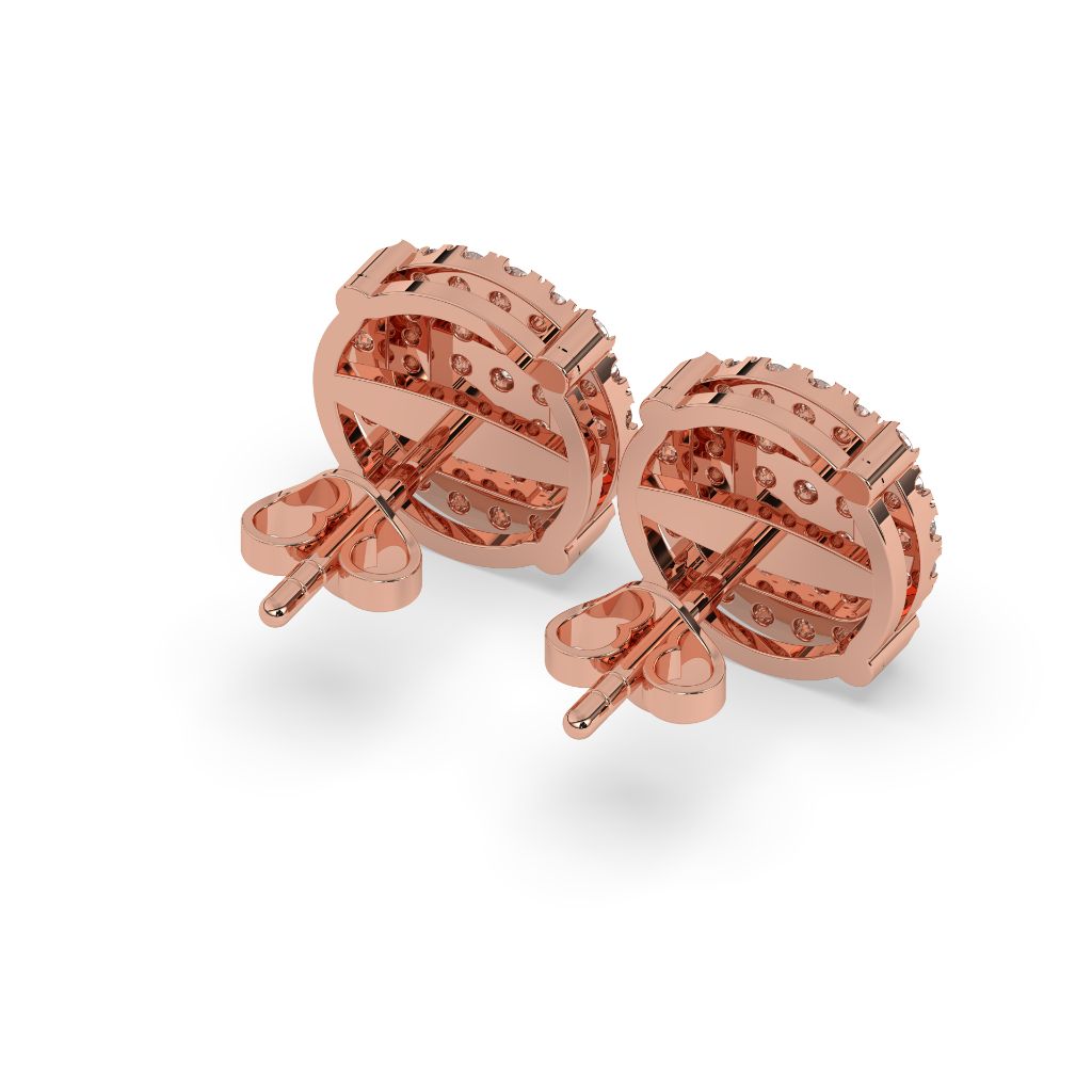 Triple Row Radiant Stud Earrings