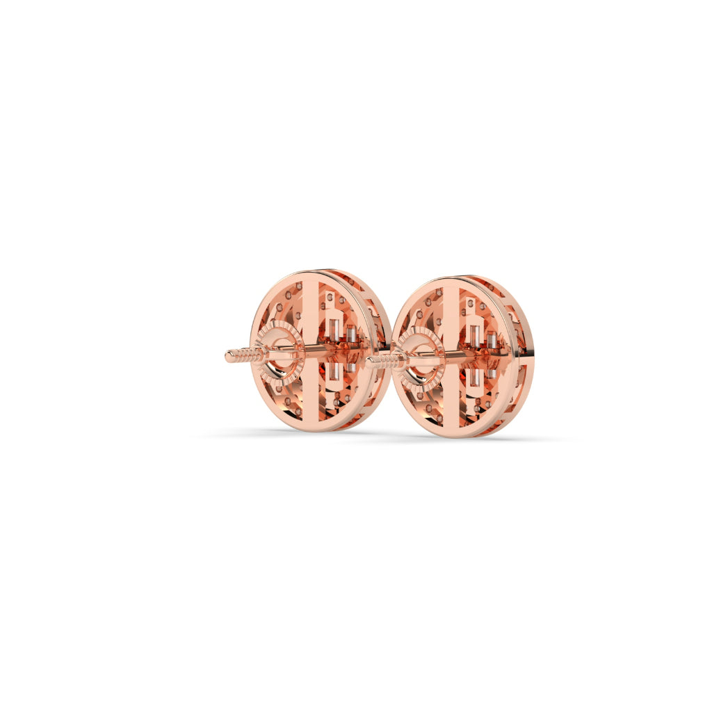Baguette Cluster Double Halo Studs