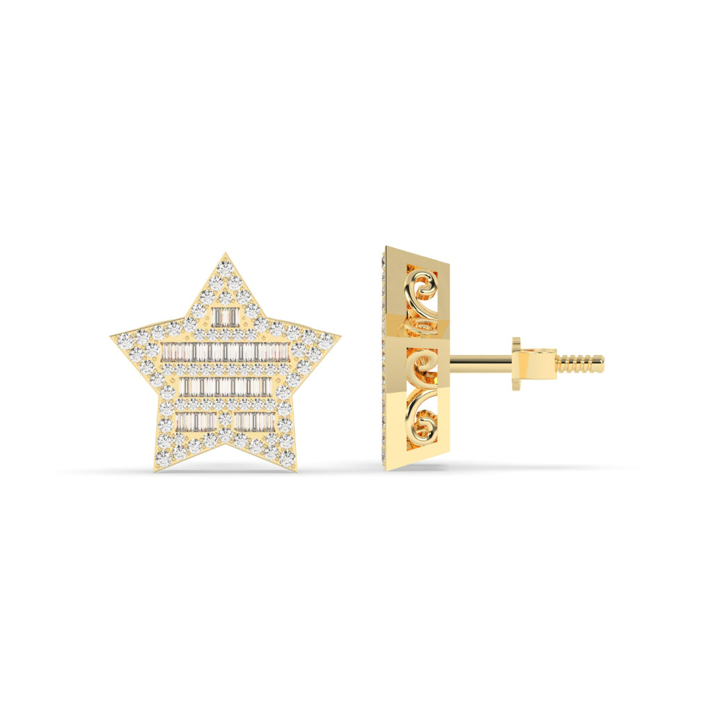 Baguette Star Glow Stud Earrings