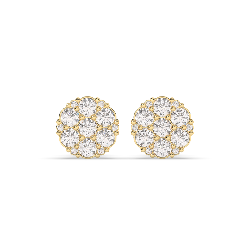 Luxury Sparkle Round Stud Pair