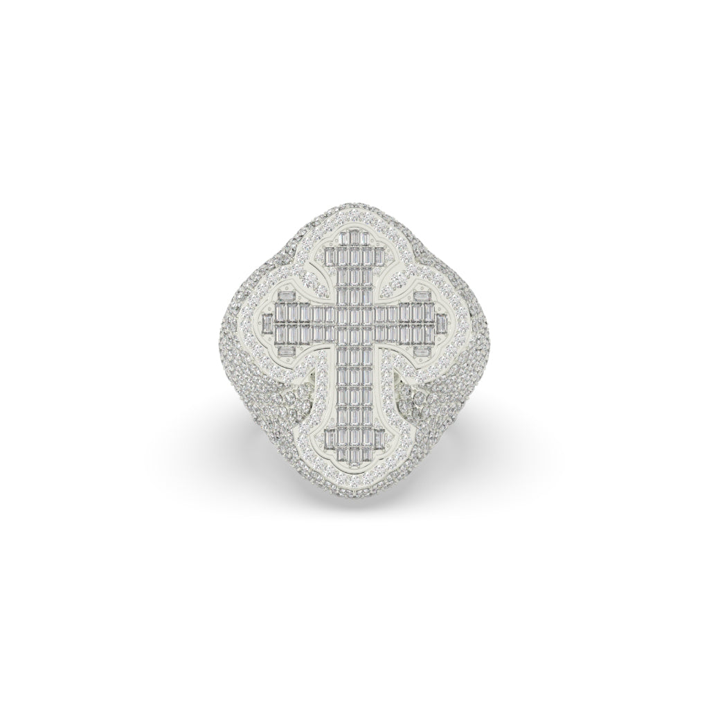 Iced Faith Cross Power Ring