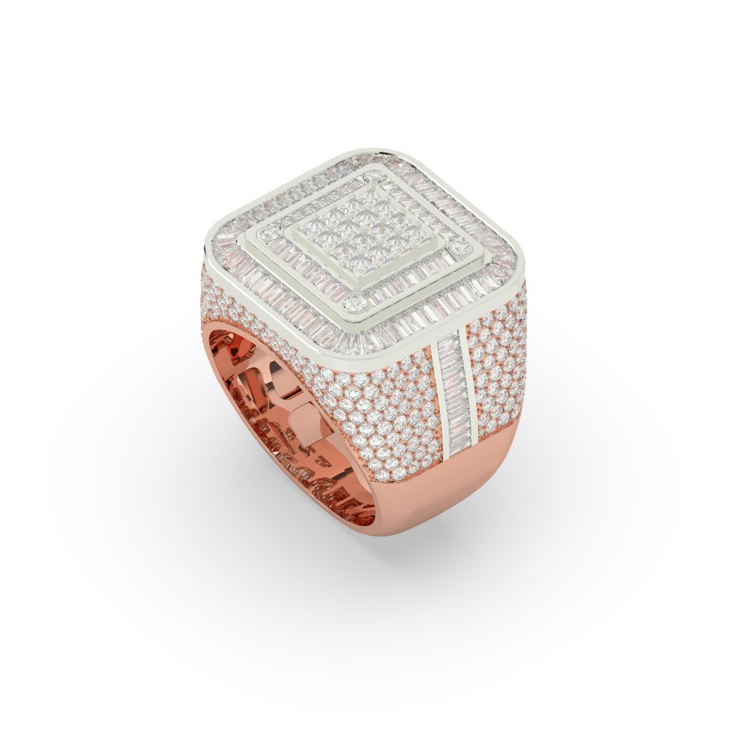 Layered Luxe Square Diamond Ring