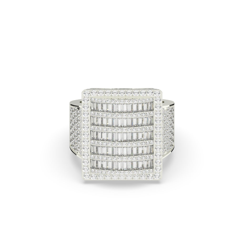 Baguette Brilliance Wide Gold Ring