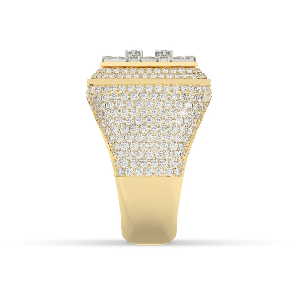 Luxury Crowned Square Diamond Ring
