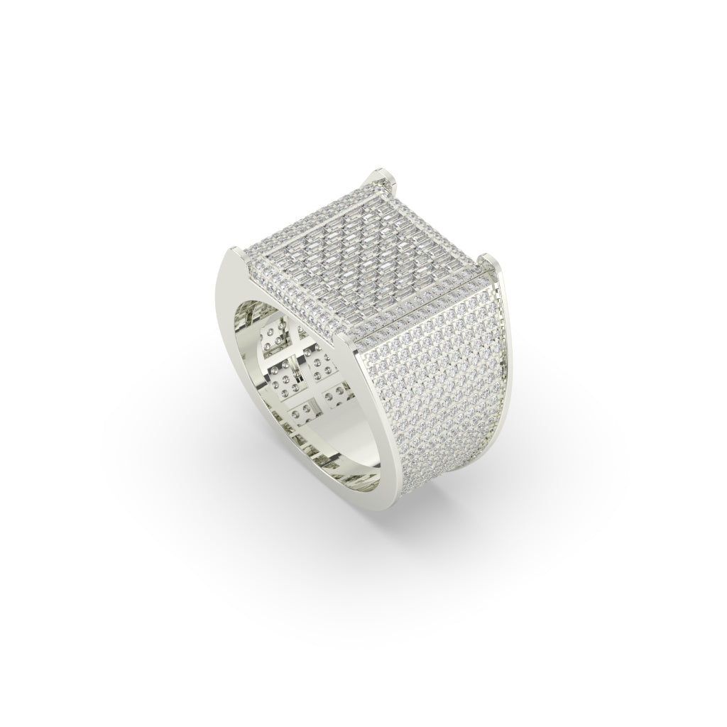 Square Block Baguette Diamond Ring