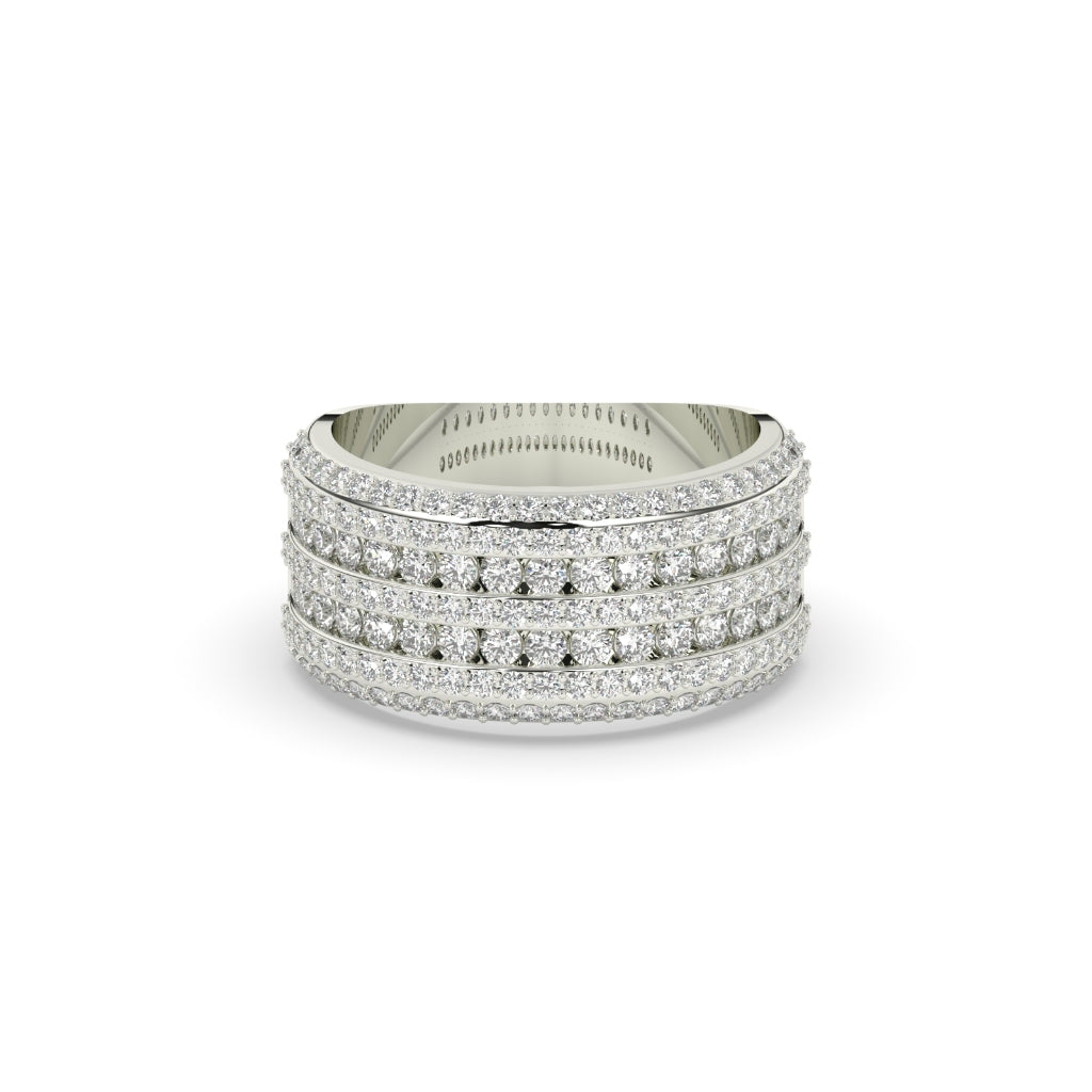 Five Row Pavé Diamond Band