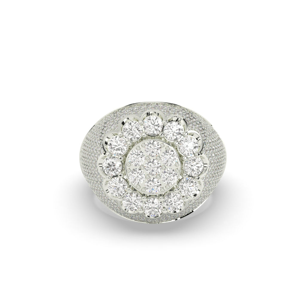 Golden Bloom Pavé Diamond Ring