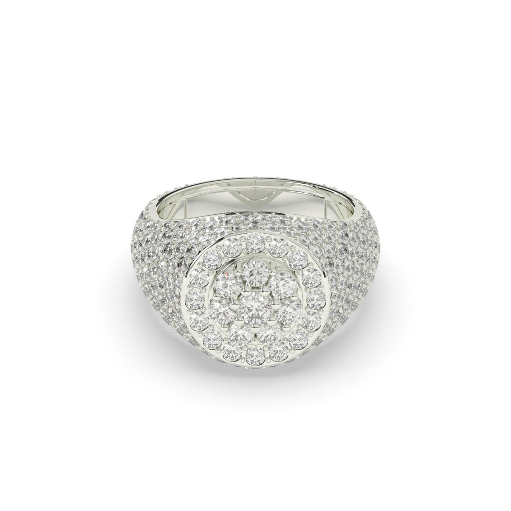Golden Dome Pave Cluster Ring
