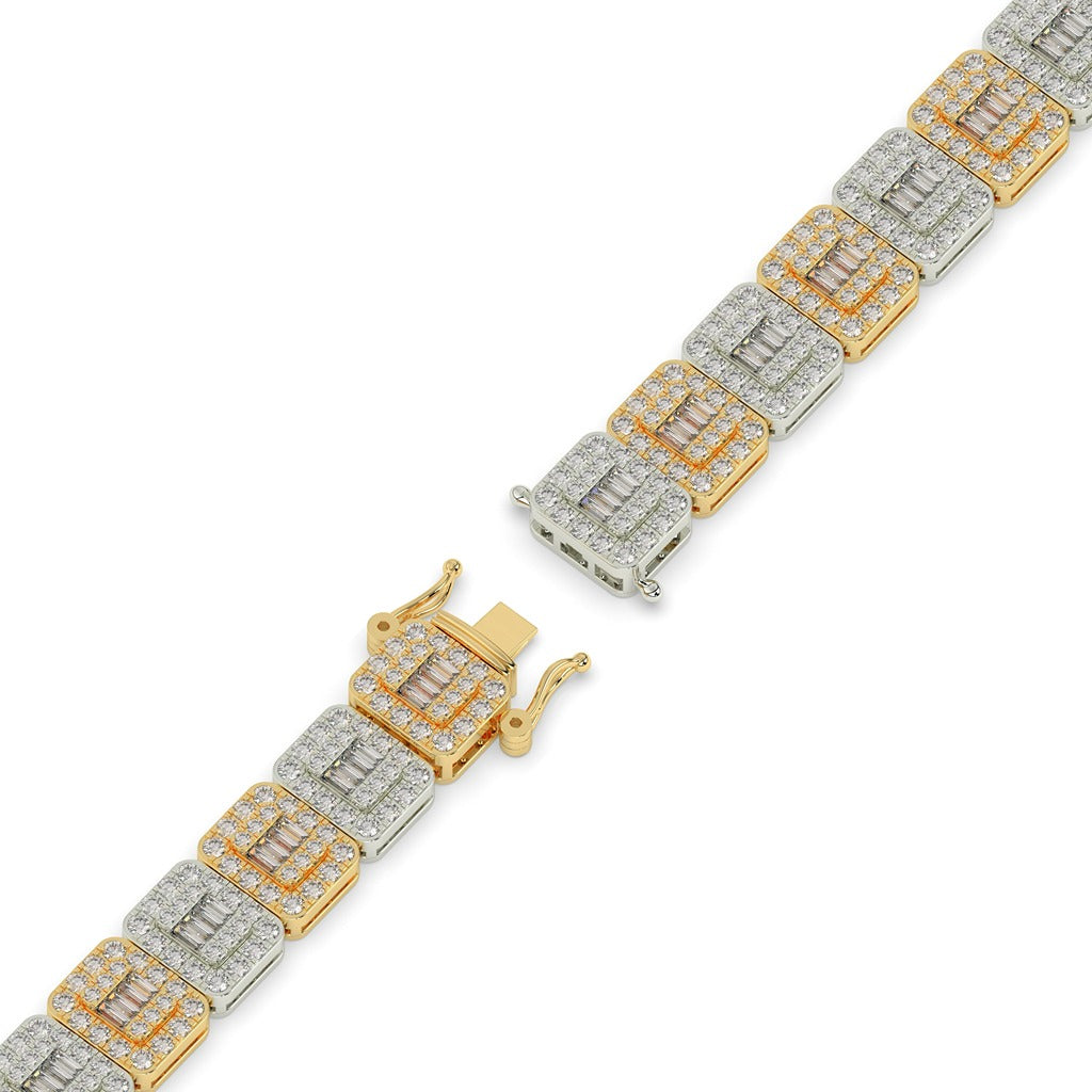 Baguette Block Sparkle Gold Bracelet