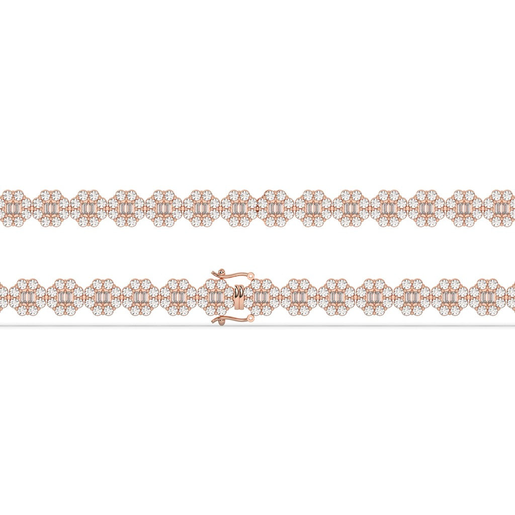 Golden Blossom Baguette Link Bracelet