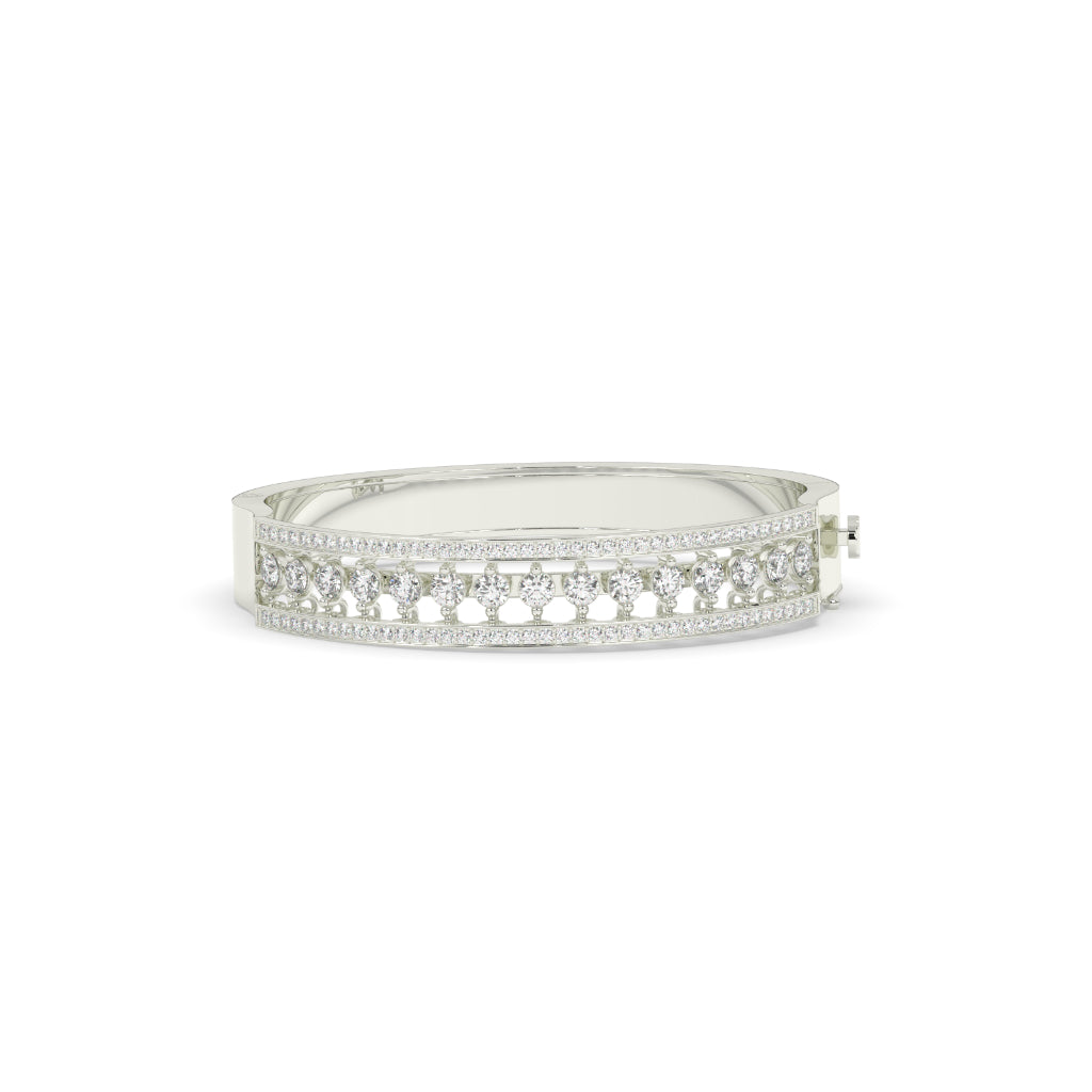 Double Row Radiant Diamond Bangle