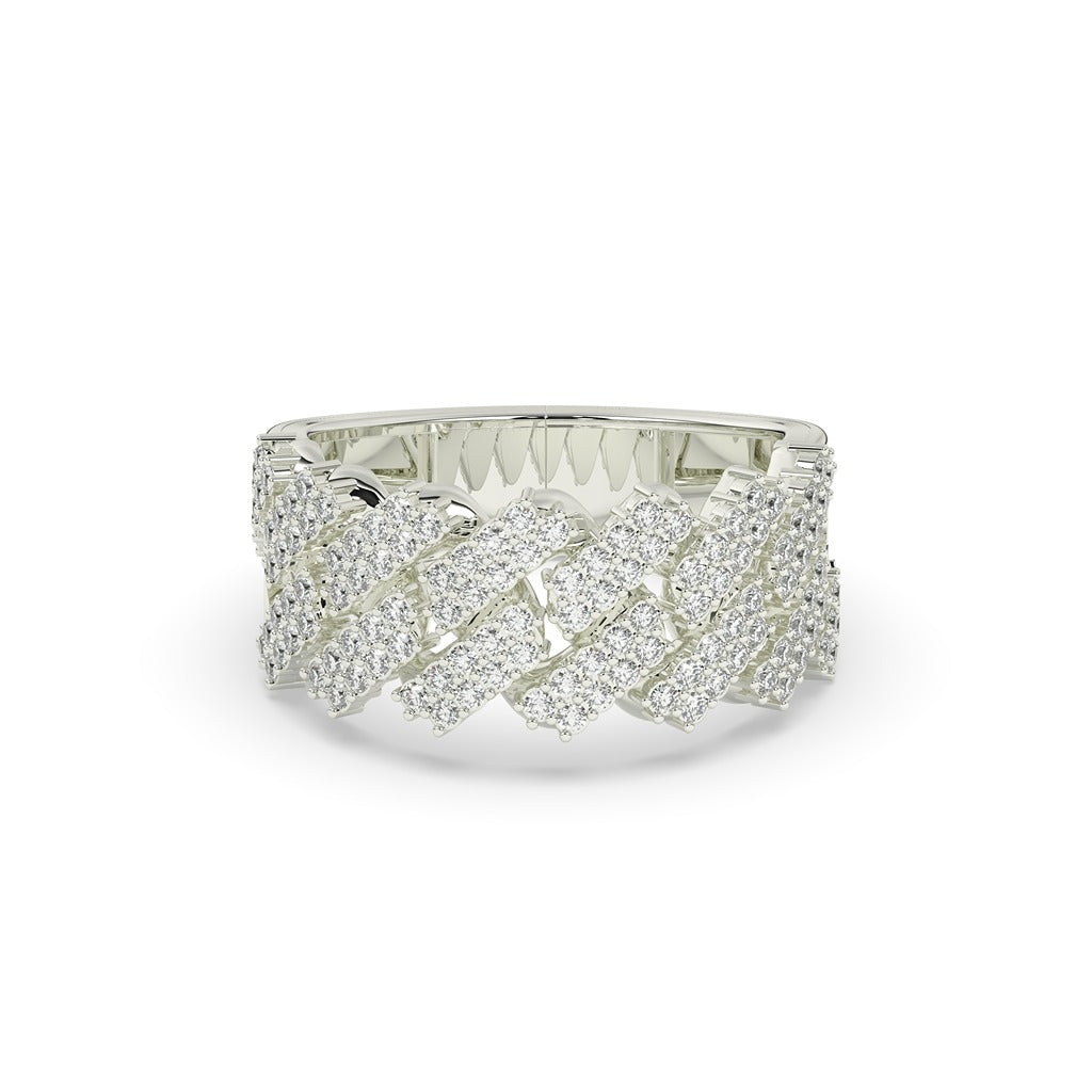 Bold Diamond Link Pattern Ring
