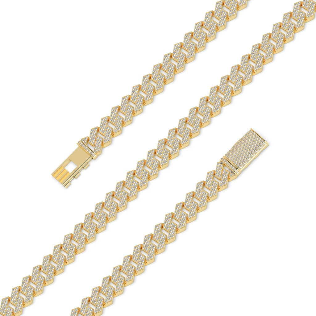 Iced Rose Gold V-Link Chain