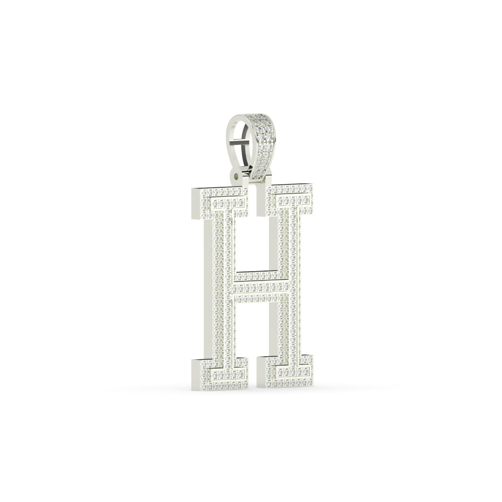 Gleaming Gold H Diamond Pendant