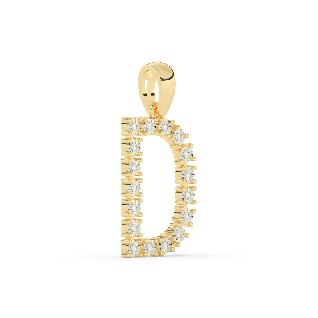 Delicate D Alphabet Diamond Necklace