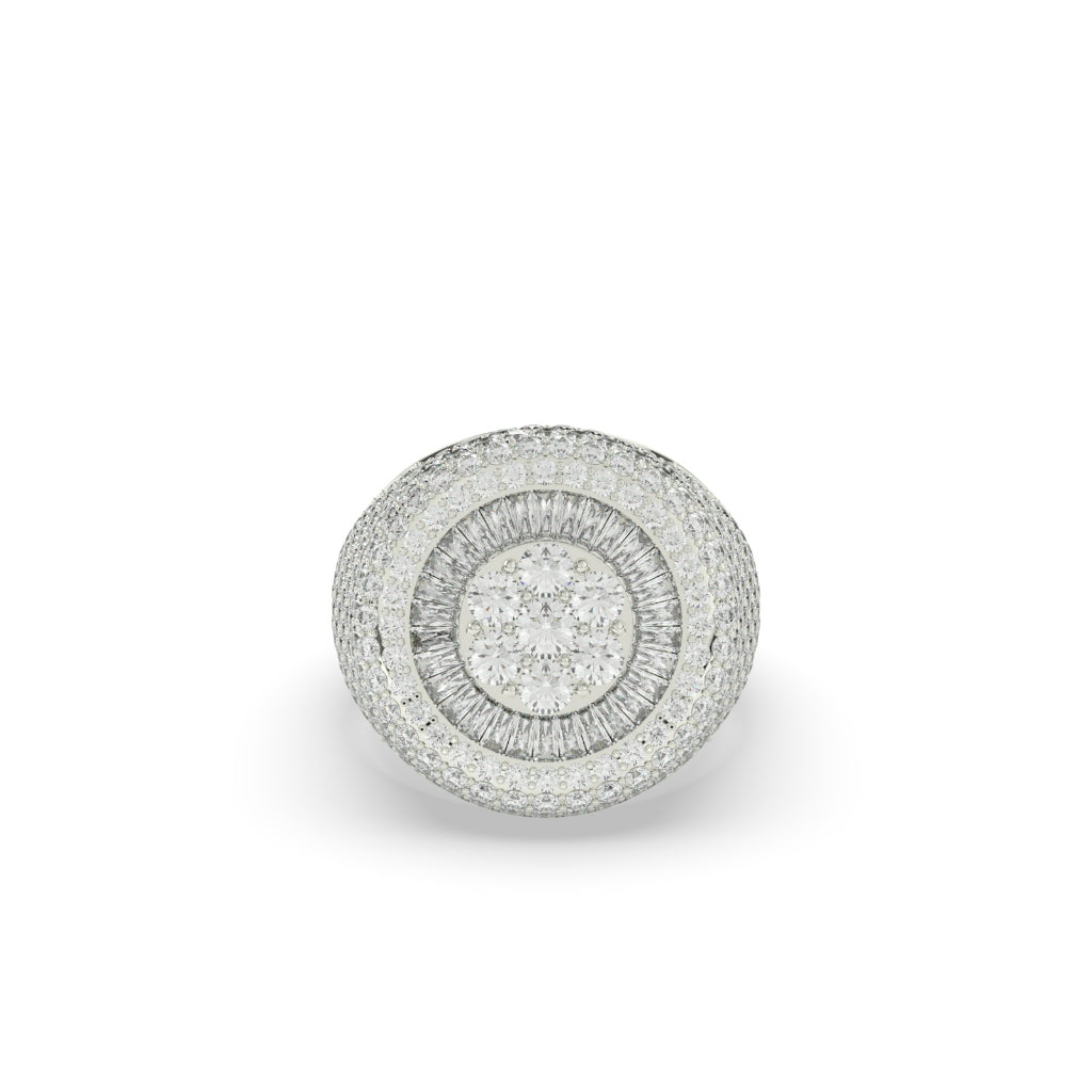 Golden Crown Diamond Cluster Ring