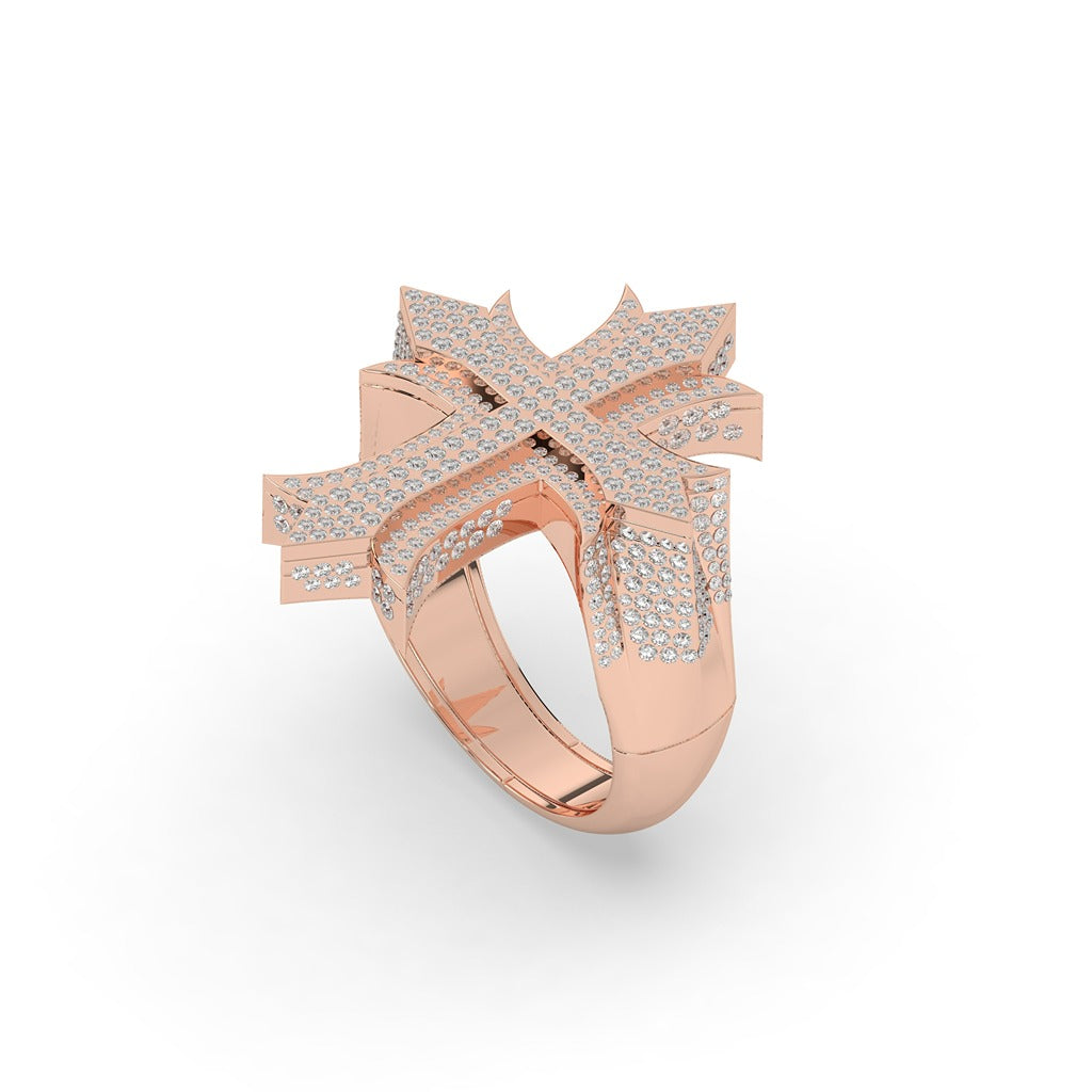 Royal Edge Diamond Cross Ring