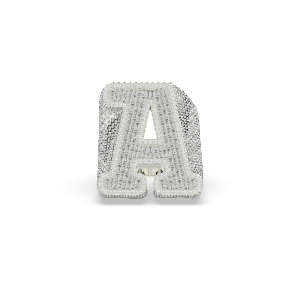 Luxury A Initial Baguette Ring