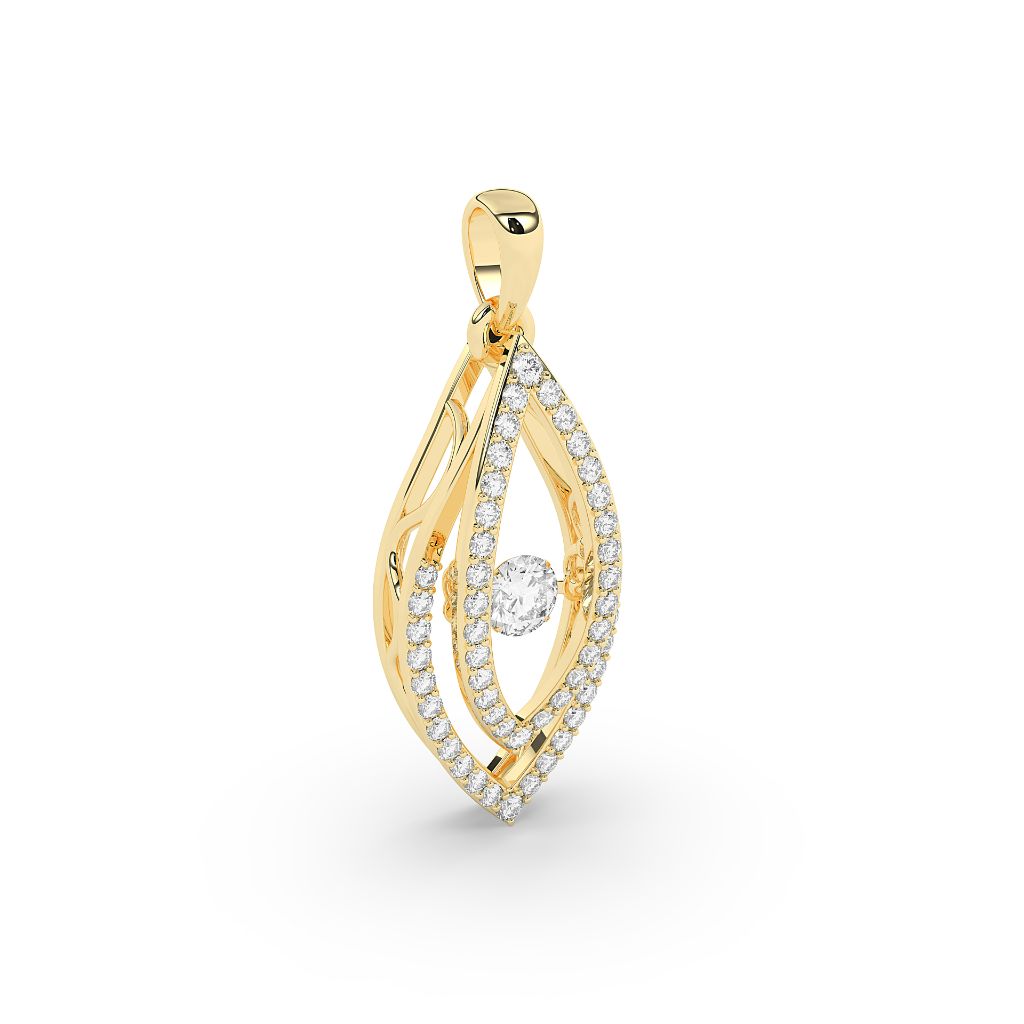 Elegant Double Halo Drop Pendant