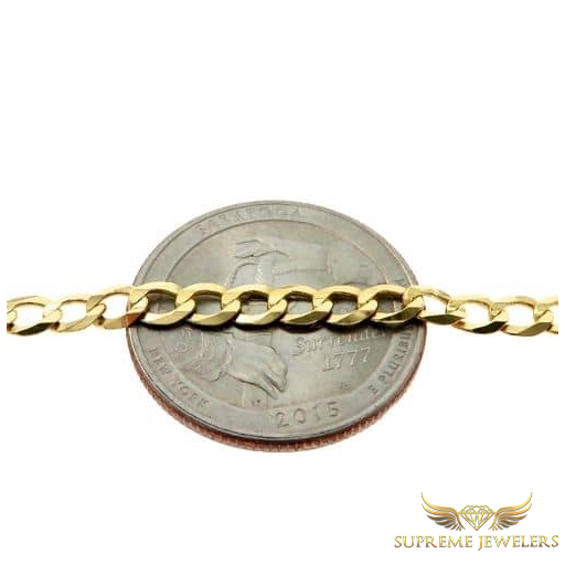 4mm 10K Gold Cuban Link