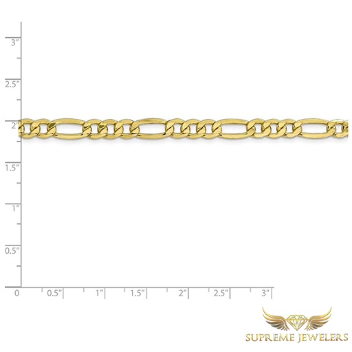 6mm 10K Gold Figaro Link