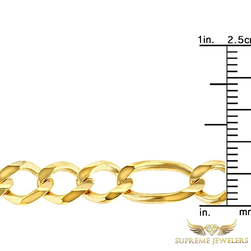 7mm 10K Gold Figaro Link
