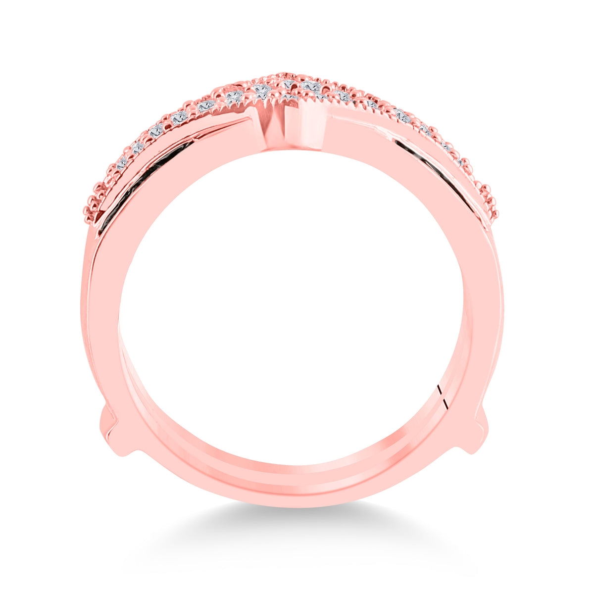 10kt Rose Gold Womens Round Black Color Enhanced Diamond Enhancer Wedding Band 1/2 Cttw