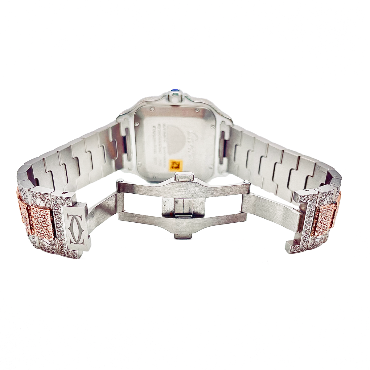 2022 Two-Tone Cartier De Santos - All Steel Rose & White - Supreme Jewelers Complimentary 1-4 Day Shipping