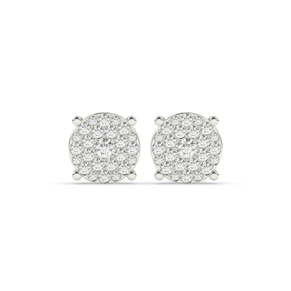 Gold Pavé Cluster Stud Earrings