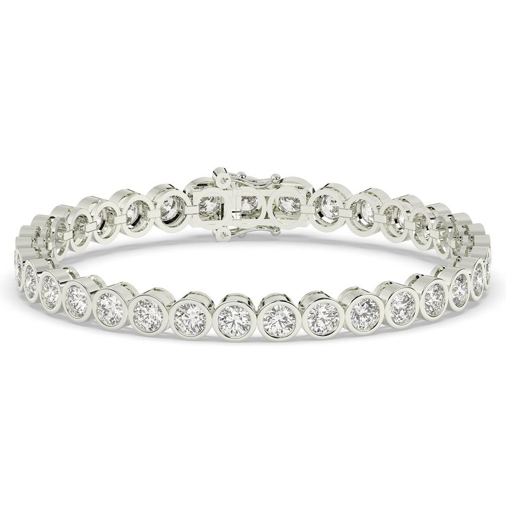 Gold Bezel Round Diamond Bracelet