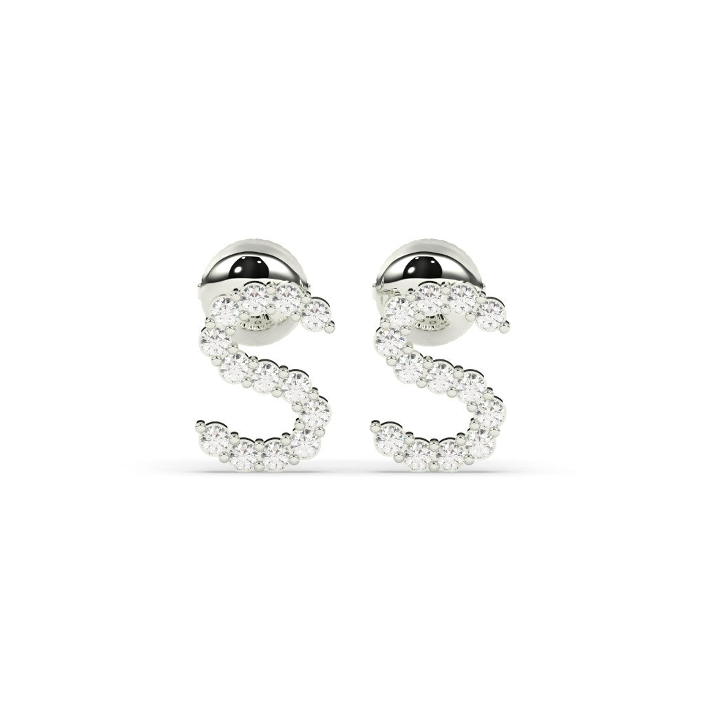 Elegant S Shape Diamond Studs