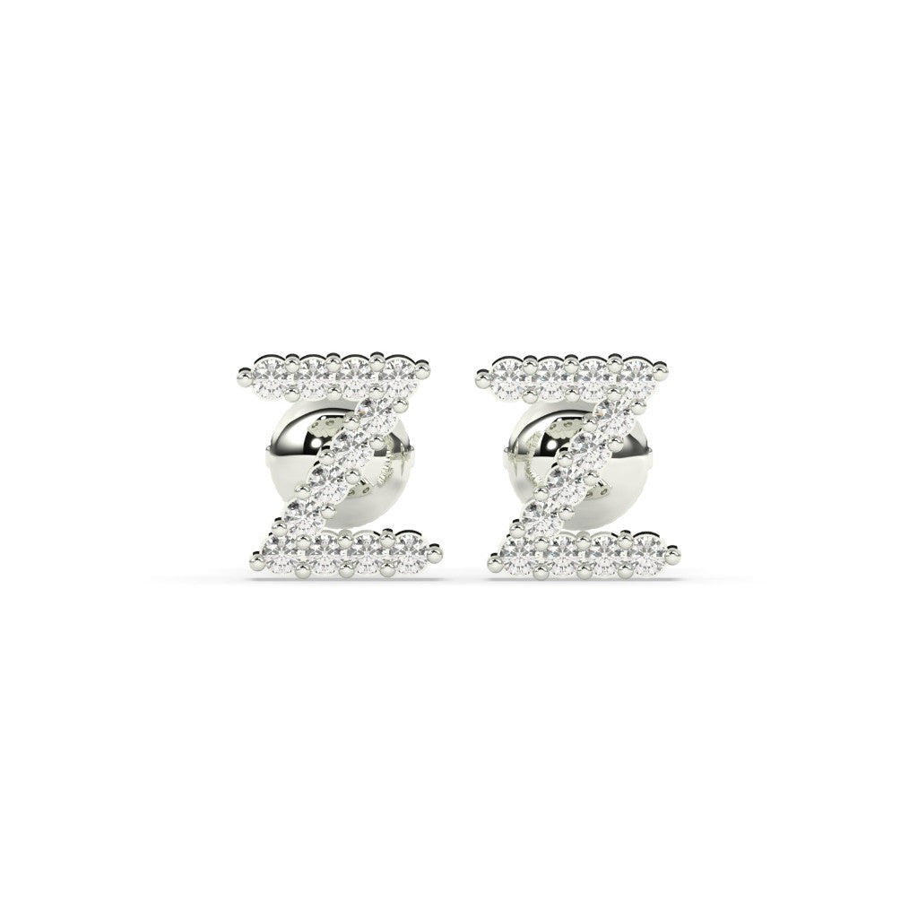 Sparkling Z Alphabet Stud Earrings