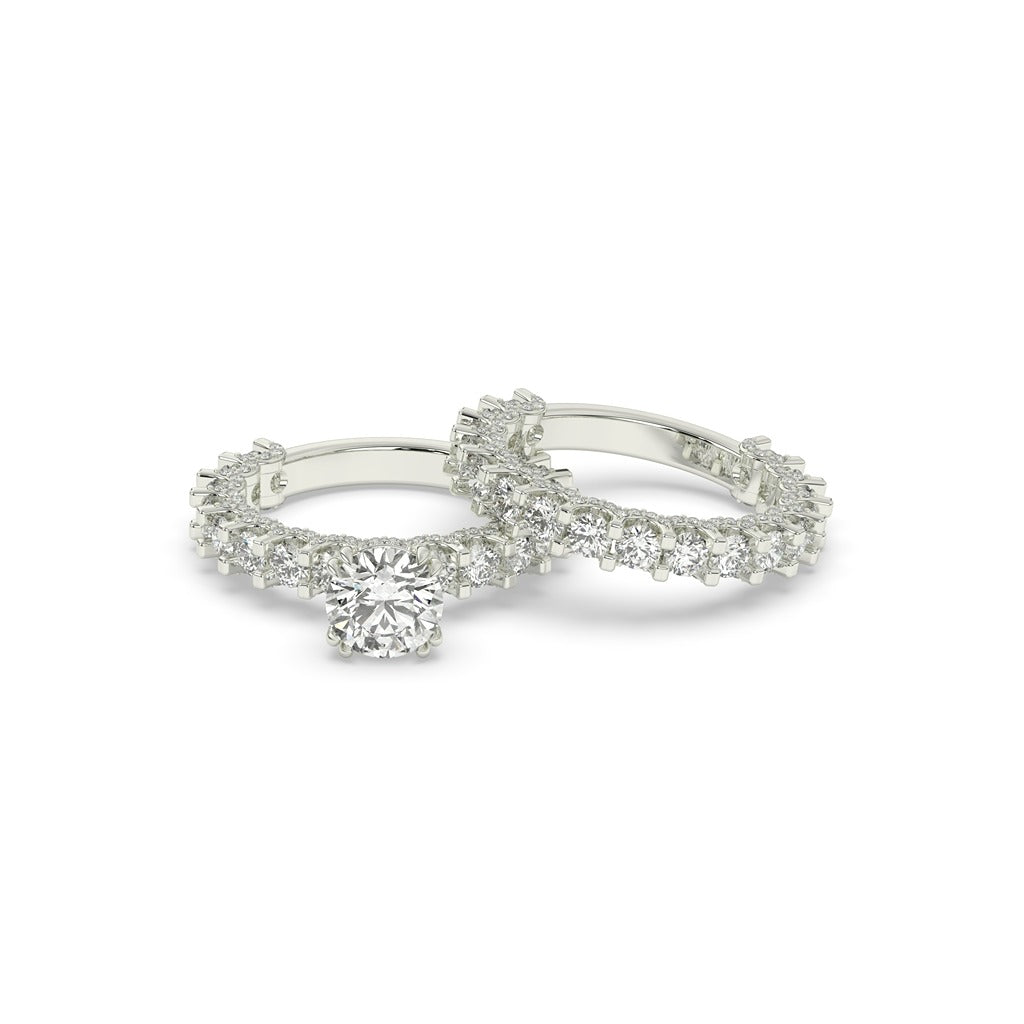 Bold Sparkle Round Bridal Set