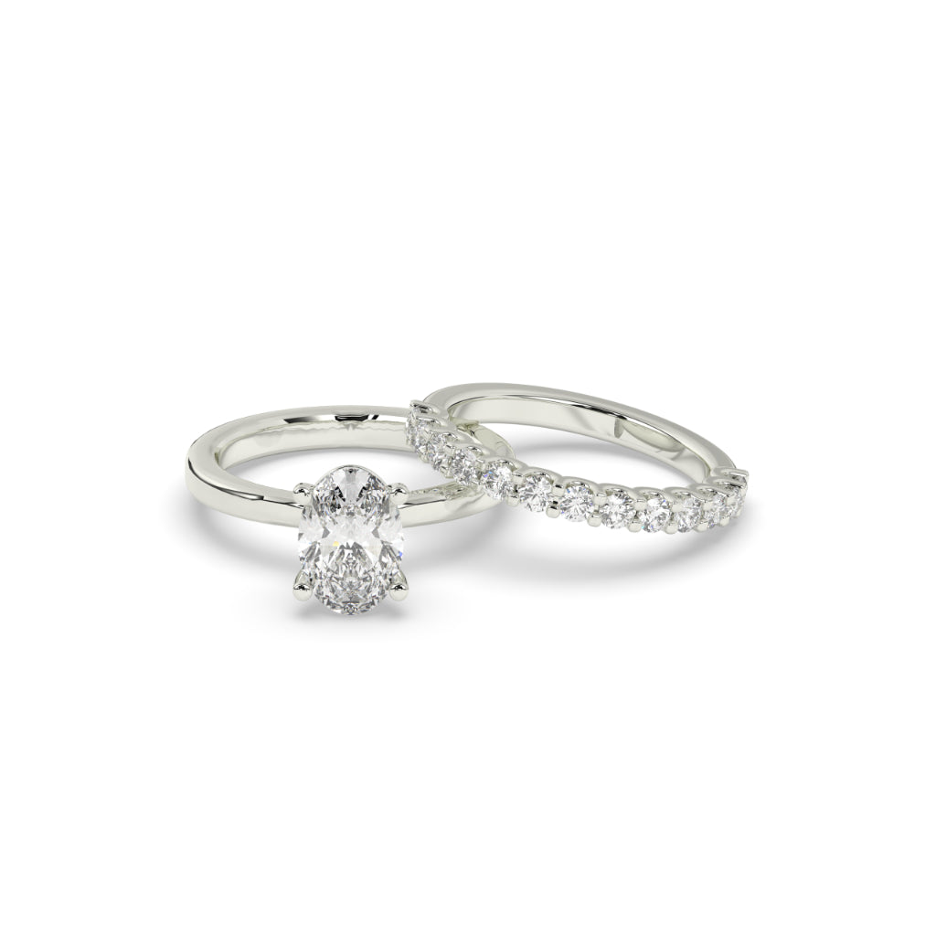 Elegant Oval Diamond Bridal Set