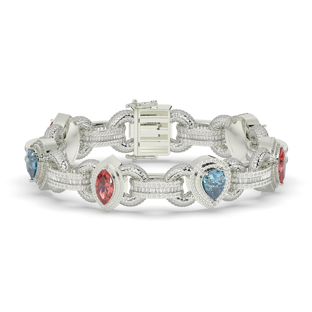 Multicolor Gemstone Luxe Link Bracelet