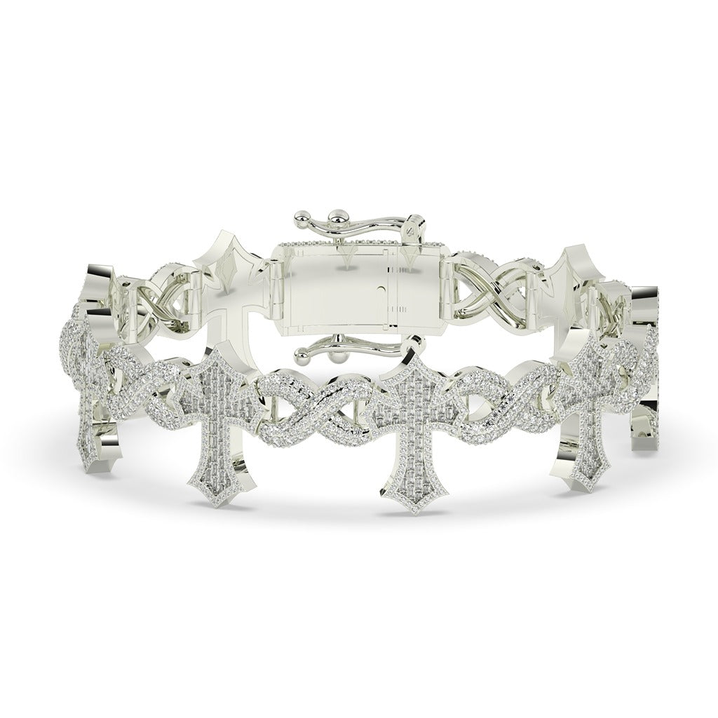 Infinity Cross Gold Diamond Bracelet