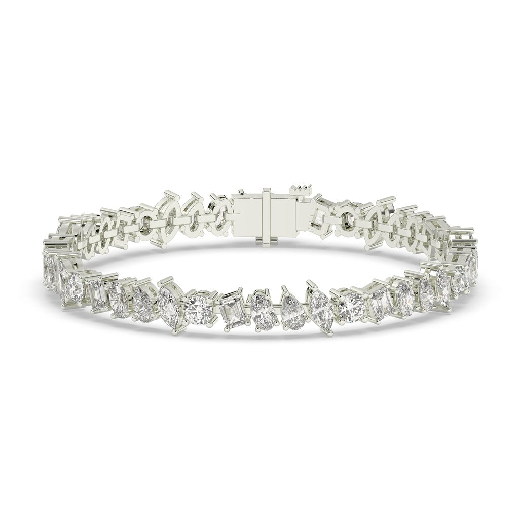 Mixed Cut Diamond Tennis Bracelet