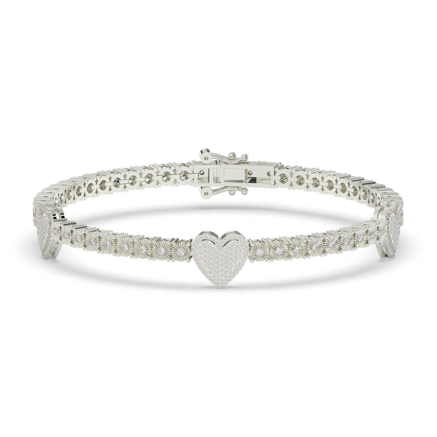 Diamond Heart Love Link Bracelet